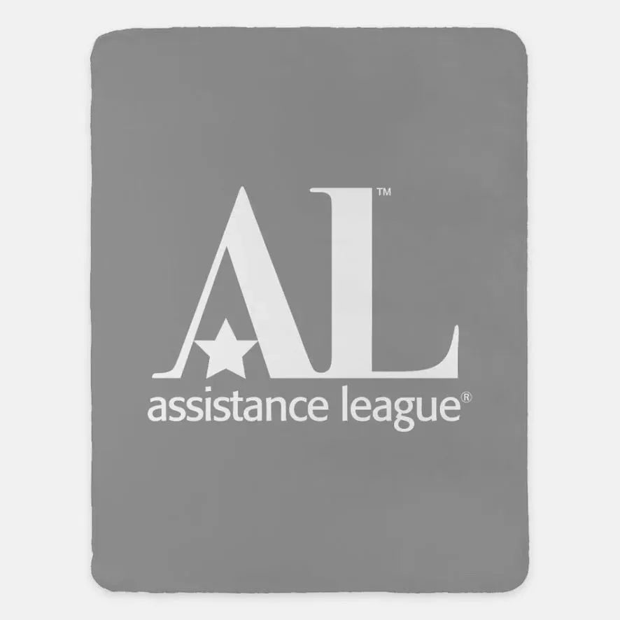 Assistance League XL 60x80 Traditional Sherpa Blanket Gray Throw Blankets