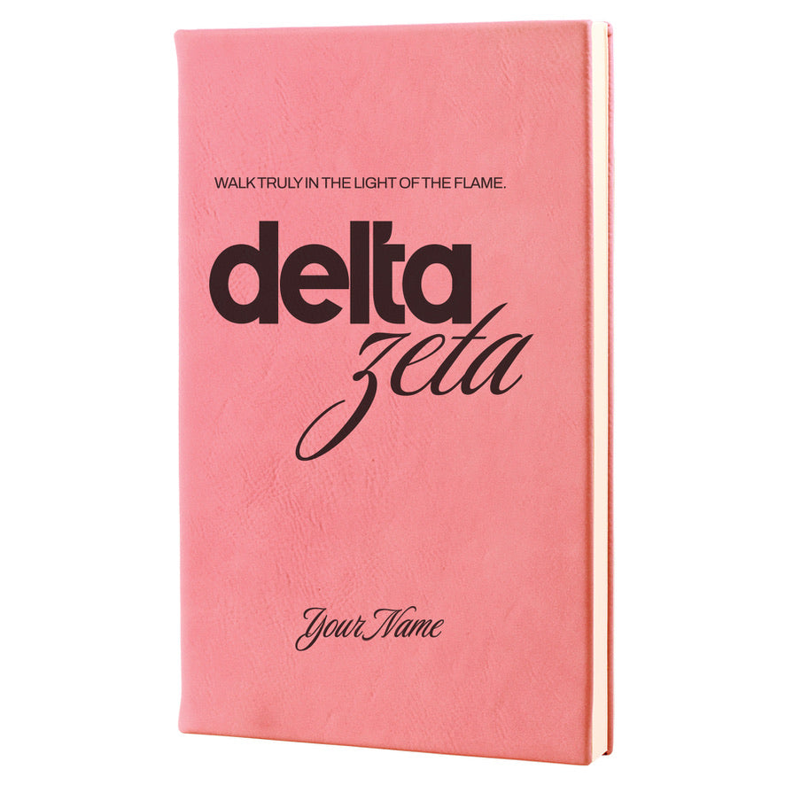 Delta Zeta Personalized Leatherette Notebook Journal | DZ