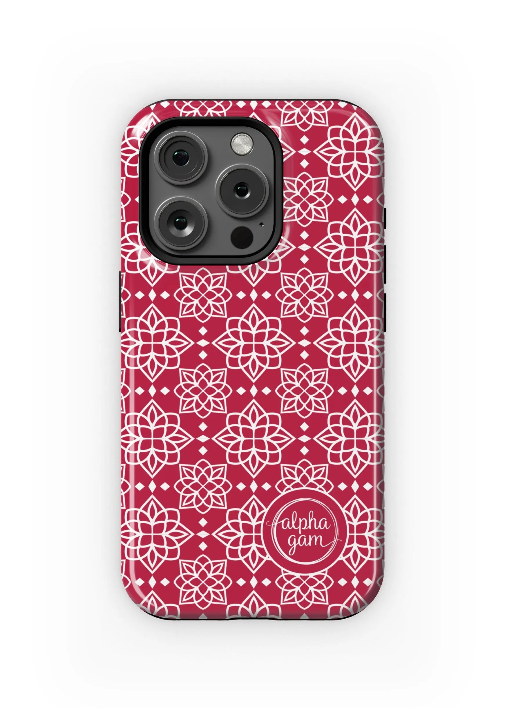 Alpha Gamma Delta iPhone 16, 15, 14 Mobile Phone Case - Ornate Gloss Mobile Phone Cases