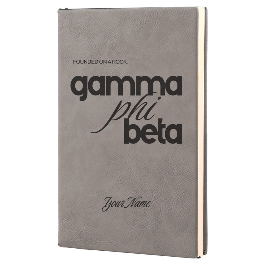 Gamma Phi Beta Personalized Leatherette Notebook Journal | GPhiB