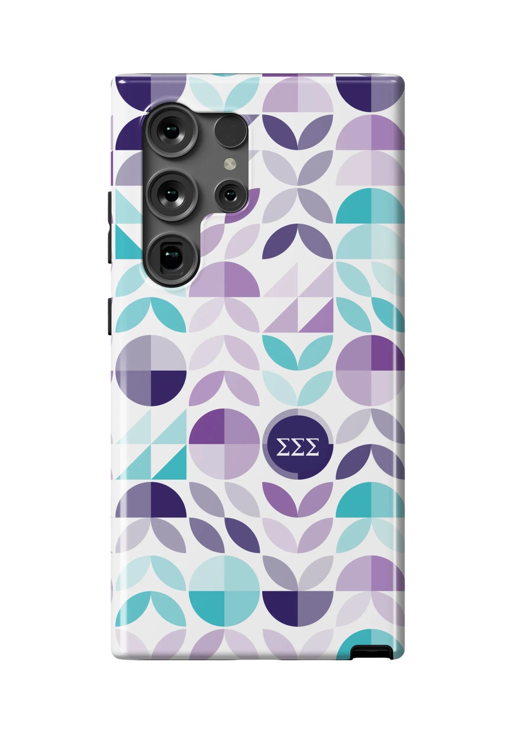 Tri Sigma Samsung Galaxy 24, 23 Mobile Phone Case - Geo Petals Gloss Mobile Phone Cases