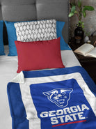 Georgia State University XL 60x80 Sherpa Blanket - Double Band | GSU Gifts