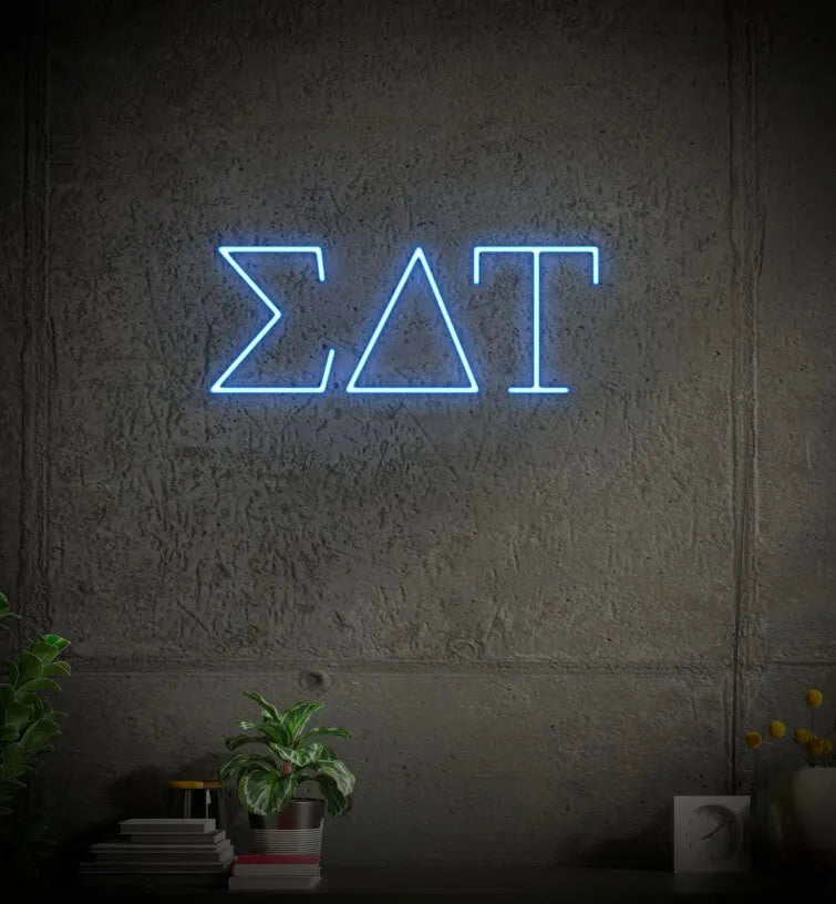 Sigma Delta Tau Greek Letters LED Neon Sign | Dorm Decor | Wall Sign