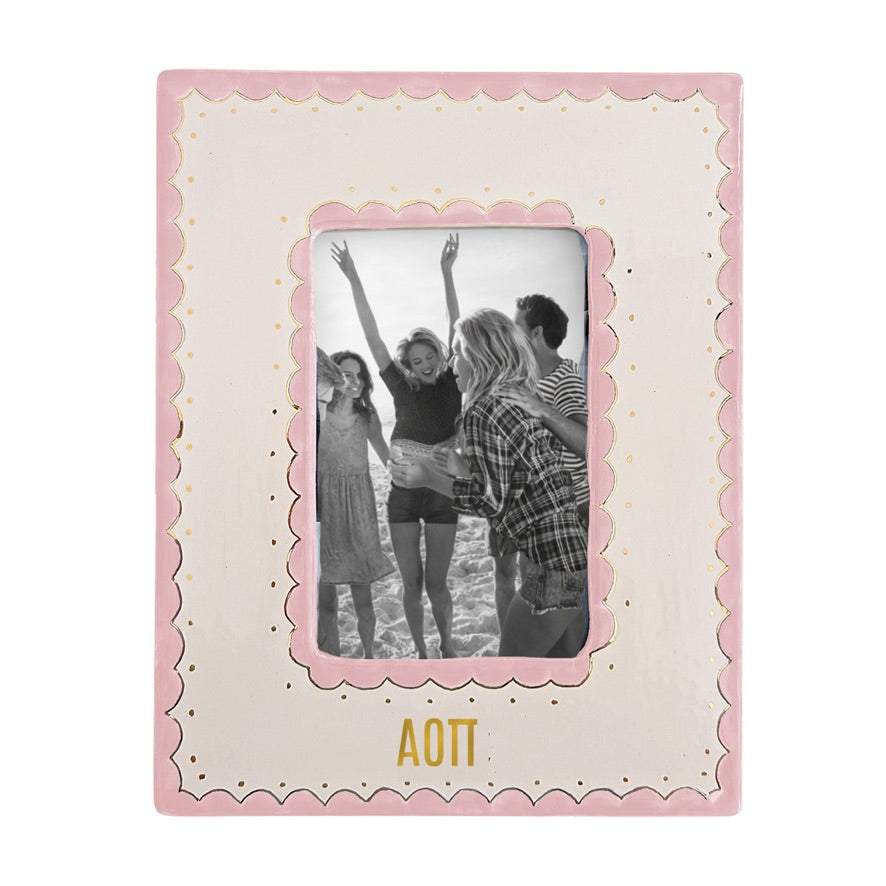 Alpha Omicron Pi Scallop Picture Frame | AOII Big Little Sister Keepsake