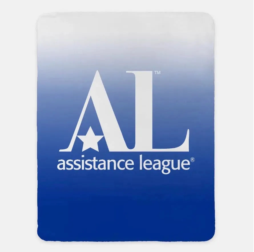 Assistance League XL 60x80 Sherpa Blanket - Gradient Blue Throw Blankets