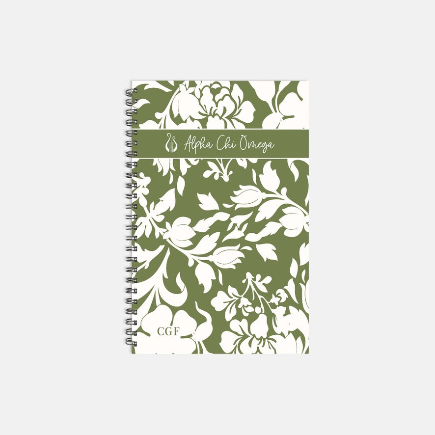 Alpha Chi Omega Hardcover Notebook Journal - Chinoiserie