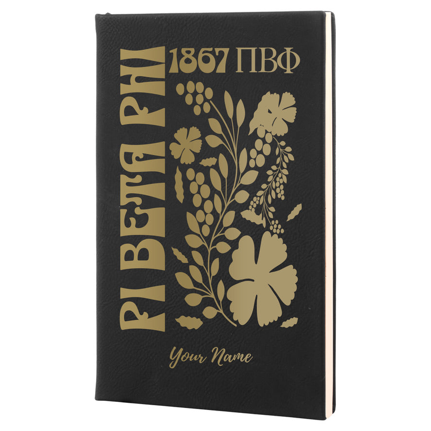 Pi Beta Phi Personalized Leatherette Notebook - Retro Floral | Pi Phi