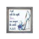 Alpha Delta Pi 12x12 Wood Framed Sign - The Right Shoes | Wall Art