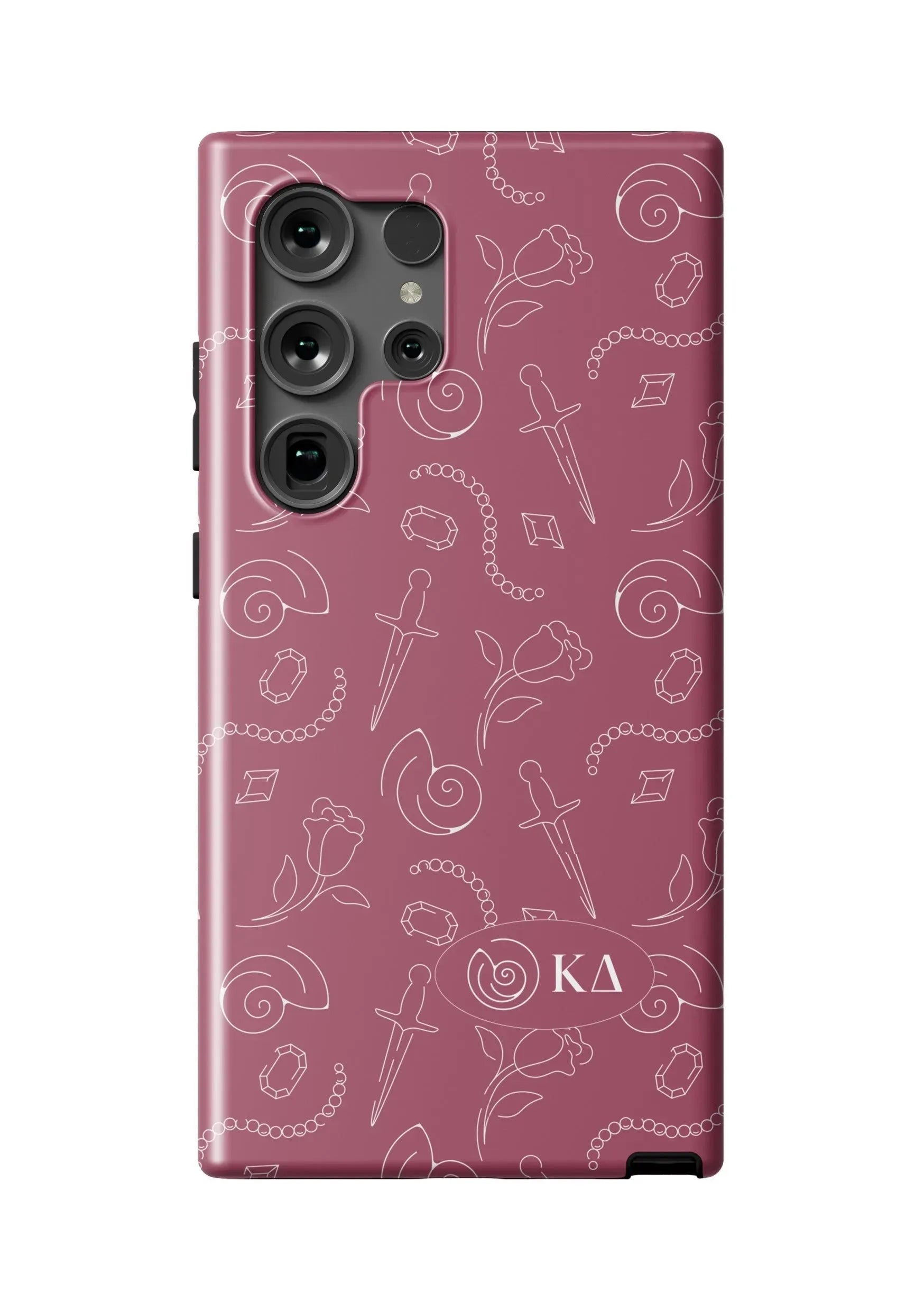Kappa Delta Samsung Galaxy 24, 23 Mobile Phone Case - Burgundy Icons Matte Mobile Phone Cases
