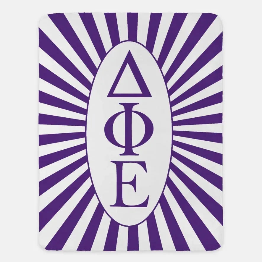 Delta Phi Epsilon XL 60x80 Blanket - Starburst Purple Throw Blankets