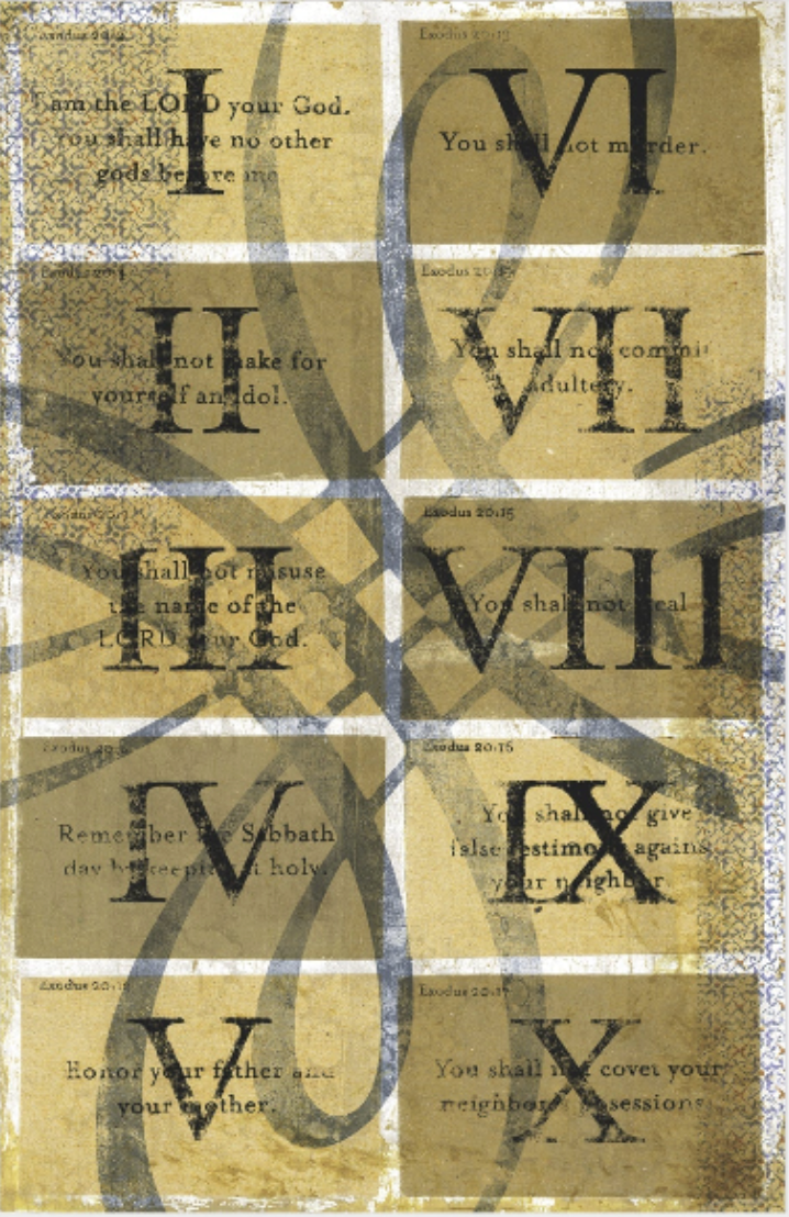 The Ten Commandments Art Prints | Spiritual Faith Gifts | Dorm Decor