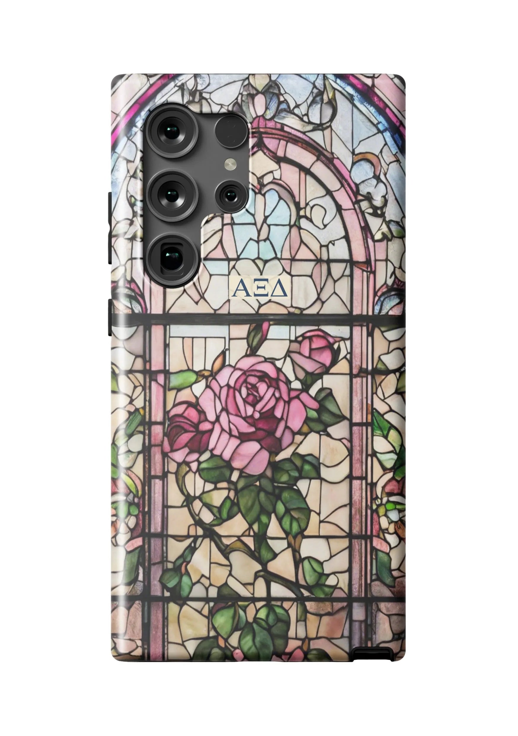 Alpha Xi Delta Samsung Galaxy 24, 23 Mobile Phone Case - Stained Glass Matte Mobile Phone Cases
