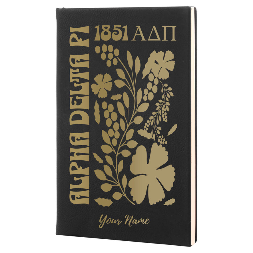 ADPi Personalized Leatherette Notebook Journal - Retro Floral