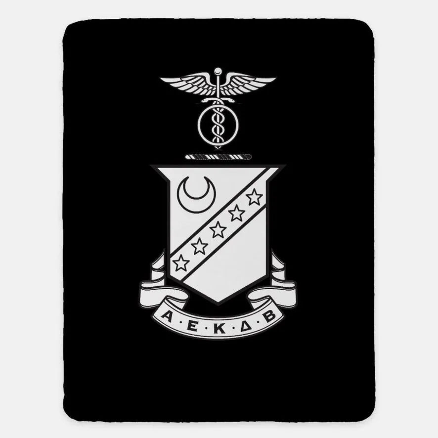 Kappa Sigma XL 60x80 Blanket - Crest Black White Throw Blankets