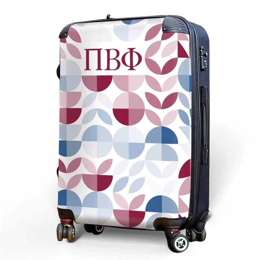 Pi Beta Phi 20" Carry-on Suitcase Luggage - Geo Petals | Pi Phi Gifts