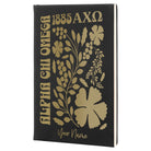 Alpha Chi Personalized Leatherette Notebook Journal - Retro Floral