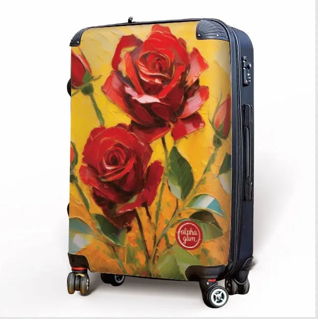 Alpha  20" Carry-on Suitcase Luggage Bold Roses | Alpha Gam Gifts