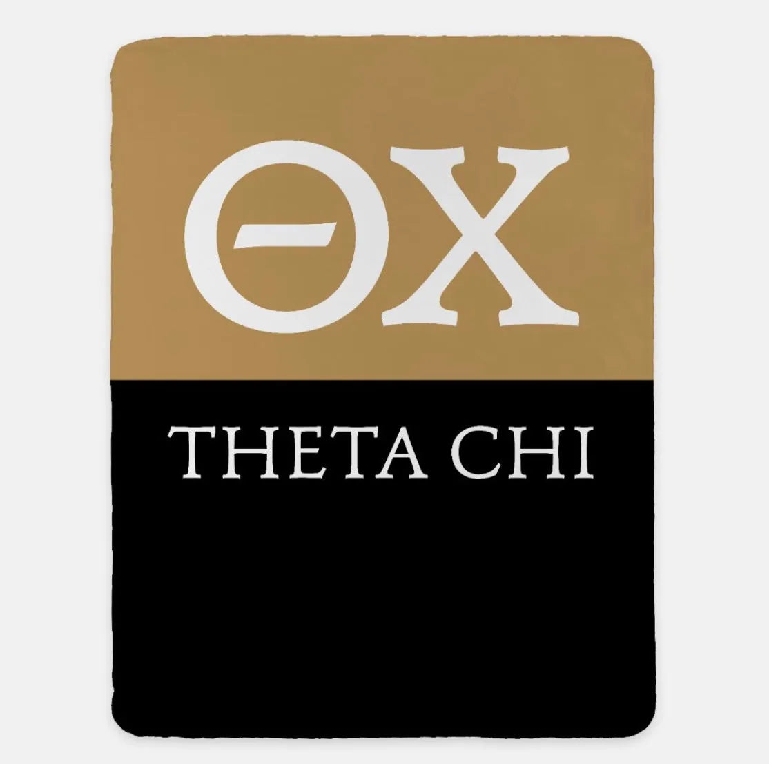 Theta Chi XL 60x80 Blanket - Color Block Gold Black Throw Blankets