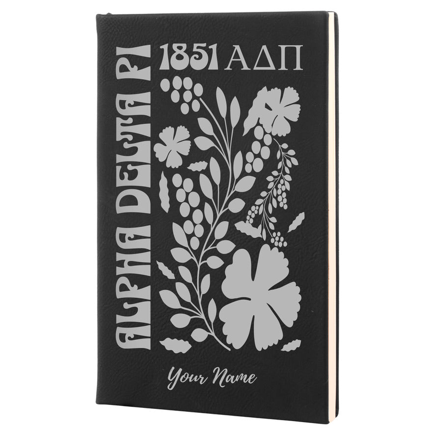 ADPi Personalized Leatherette Notebook Journal - Retro Floral