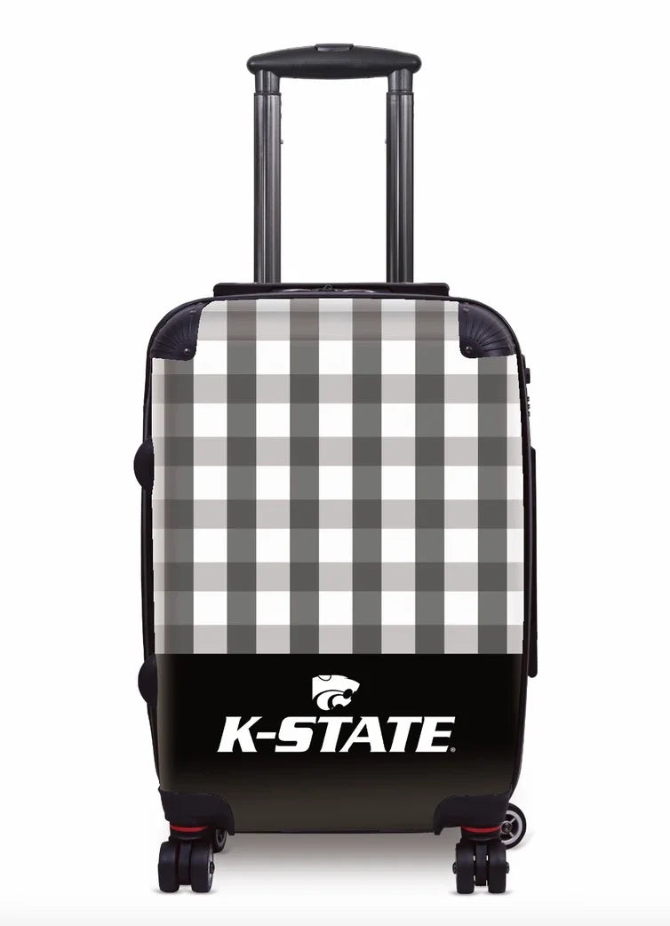 Kansas State University 20" Carry-On Suitcase Luggage - Gingham Black Suitcases