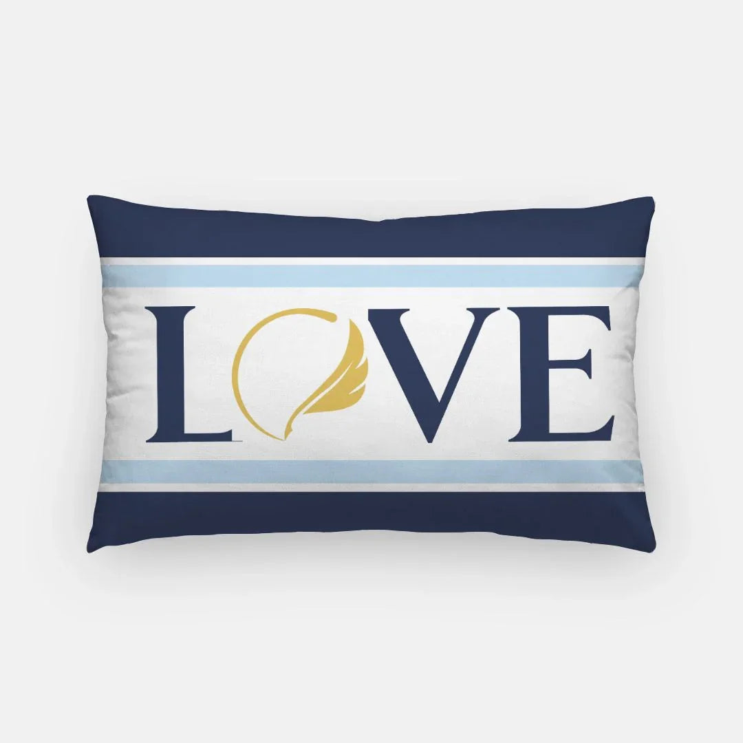 Alpha Xi Delta LOVE Lumbar Pillow Cover - Gold Quill | Custom Gifts