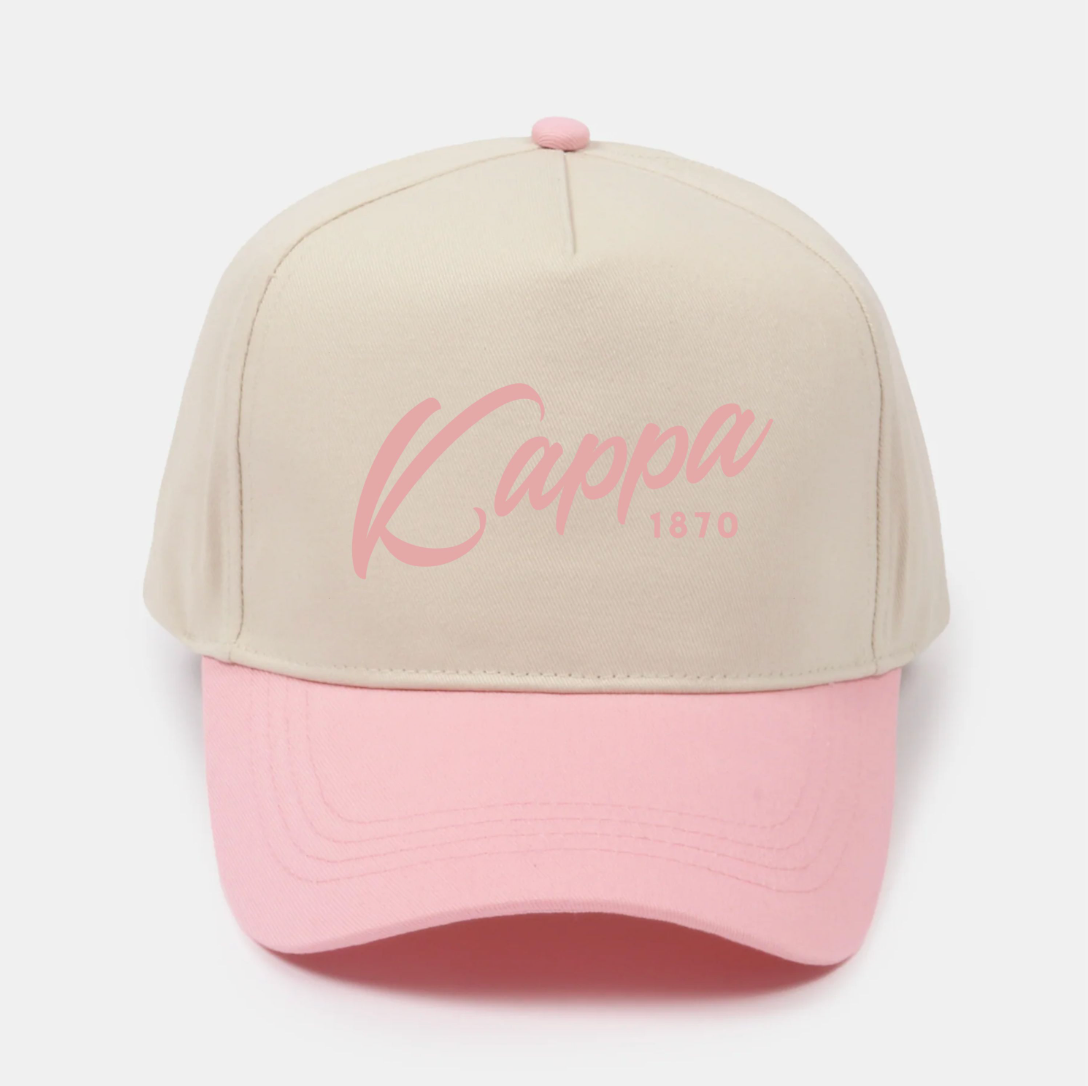Kappa Embroidered Two-Tone Baseball Cap - Script 1870 | KKG Gifts