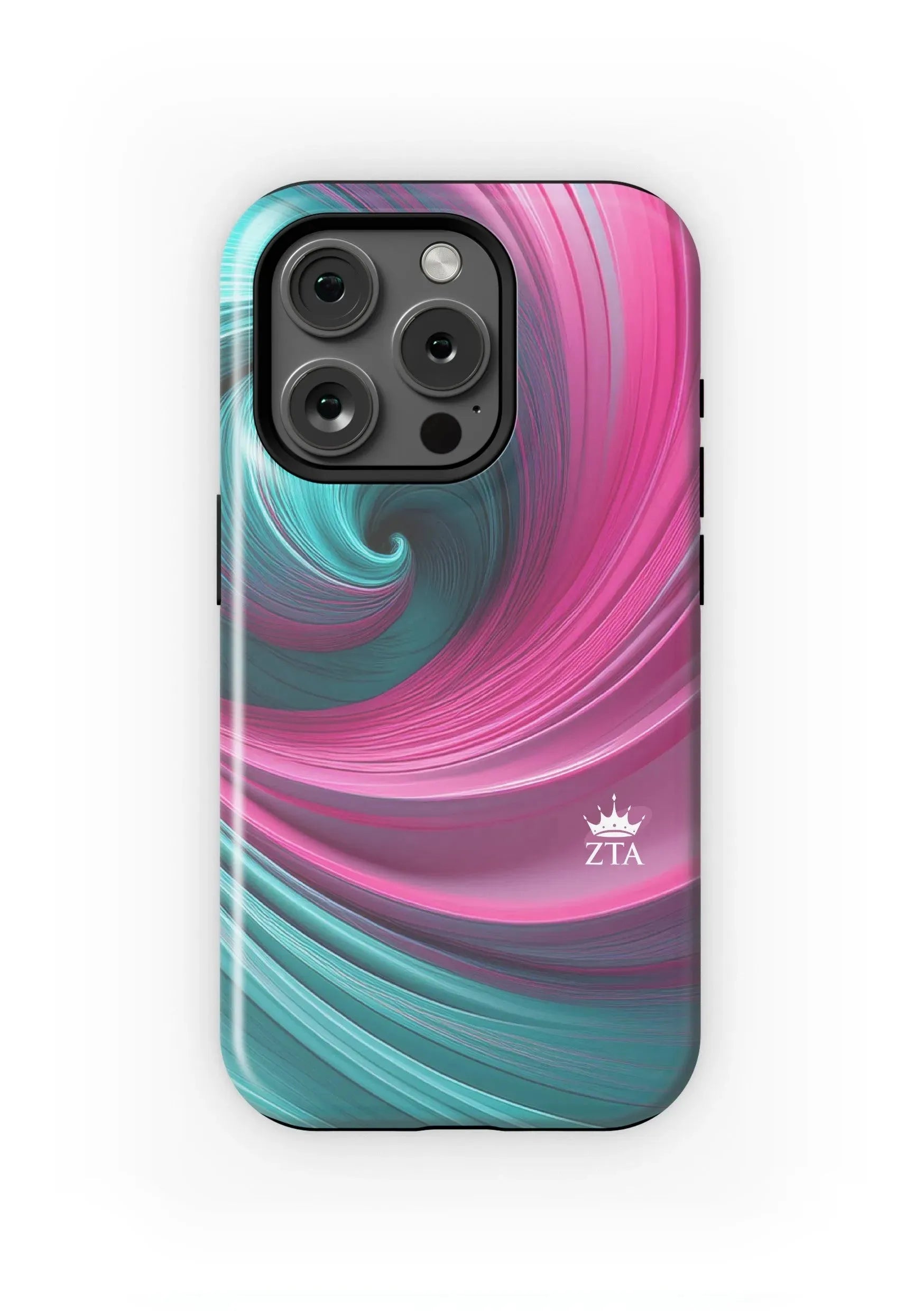 Zeta Tau Alpha iPhone 15, 14, 13 Mobile Phone Case - Swirl Matte Mobile Phone Cases