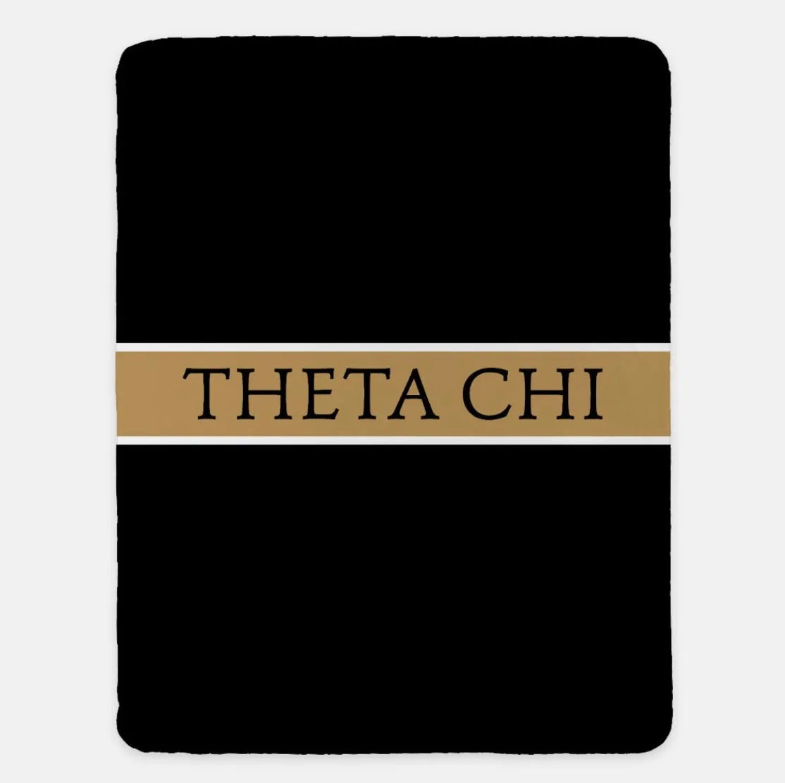 Theta Chi XL 60x80 Blanket - Traditional Center Band Black Gold Throw Blankets
