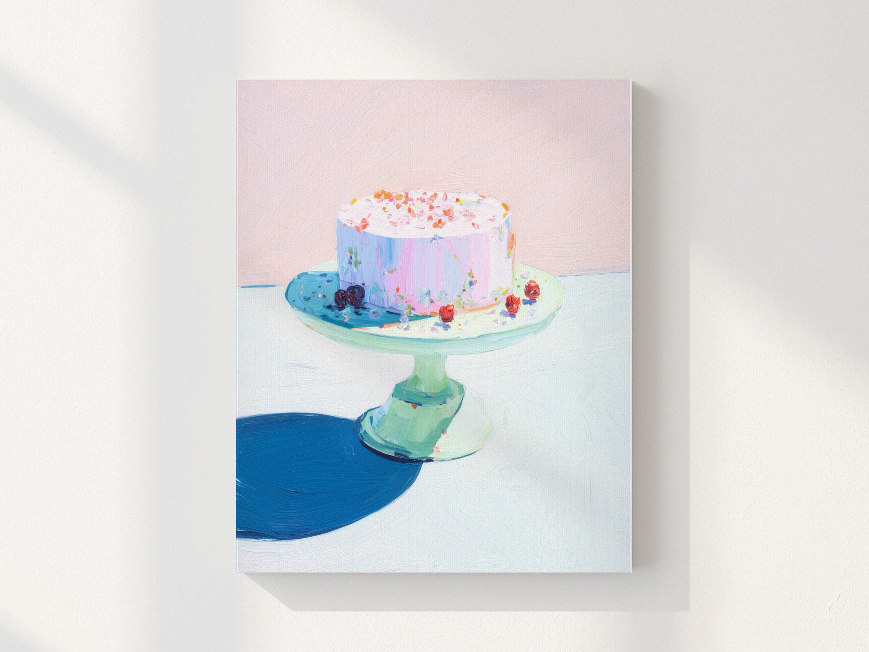 Cake Study II Print | Pink &  Blue Dorm Decor | Wall Art