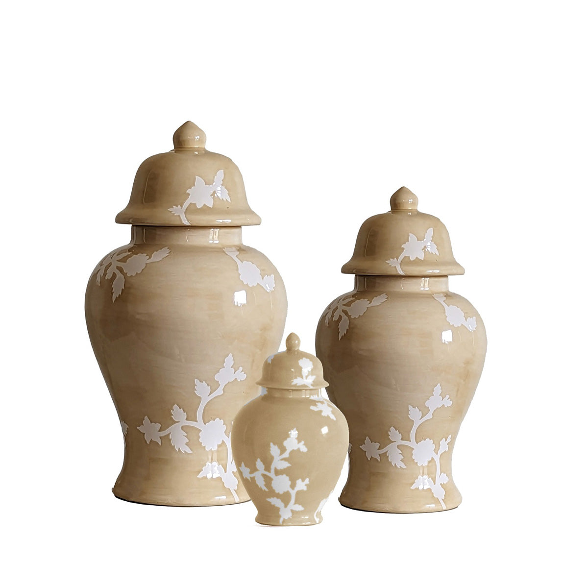 Chinoiserie Dreams Ginger Jars in Sand | Dorm Accessories