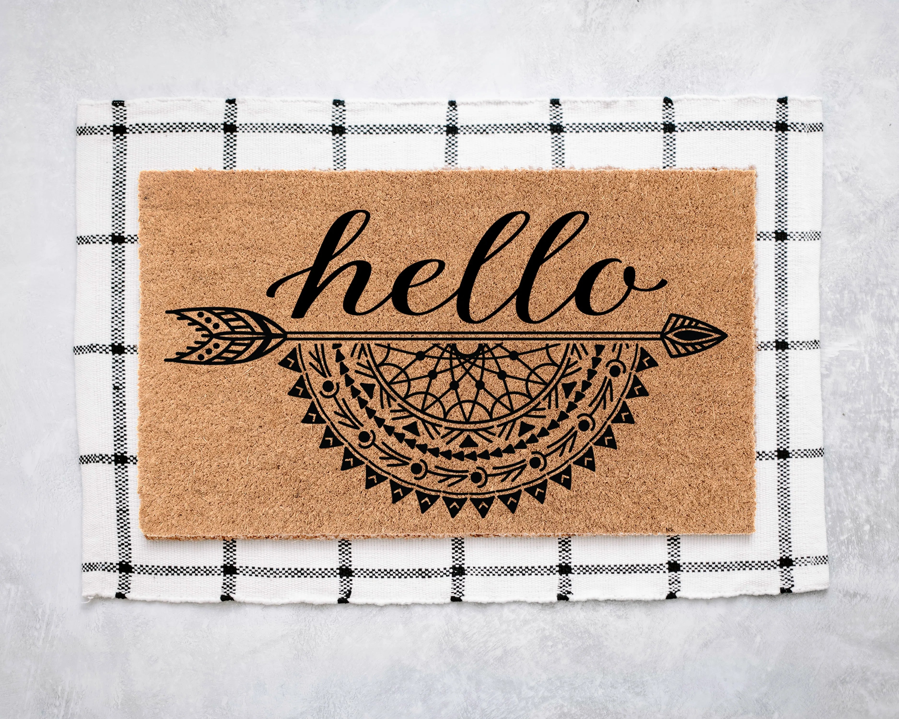 Hello Boho Arrow Coir Doormat Door Mats