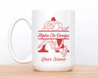 Alpha Chi Personalized Deluxe Mug - Carnation Monogram 15 oz.