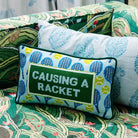 Causing A Racket Needlepoint Pillow | Tennis Themed Dorm Decor