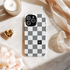 Chi Omega iPhone Mobile Phone Case - Grey Check