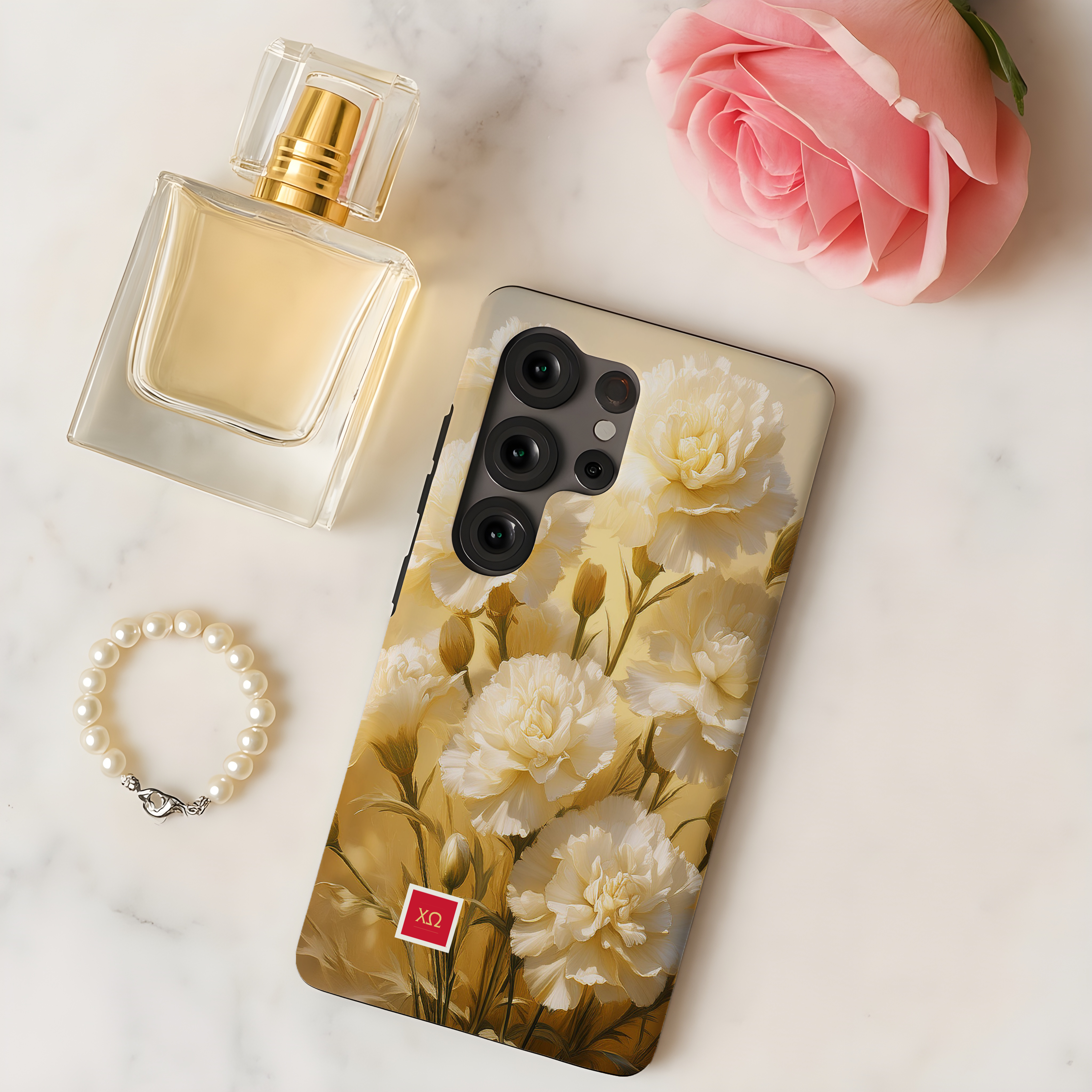 Chi Omega Samsung Galaxy Mobile Phone Case - Bold Carnations