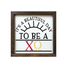 Chi Omega 12x12 Wood Framed Sign - Beautiful Day Walnut Stain Wall Art & Signs