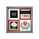 Chi Omega 12x12 Wood Framed Sign Classic Color Block Weathered Gray Wall Art & Signs