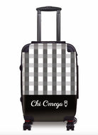 Chi Omega Carry-on Suitcase - Gingham Black Suitcases
