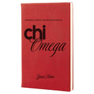 Chi Omega Personalized Leatherette Notebook | Chi O Gifts | XO