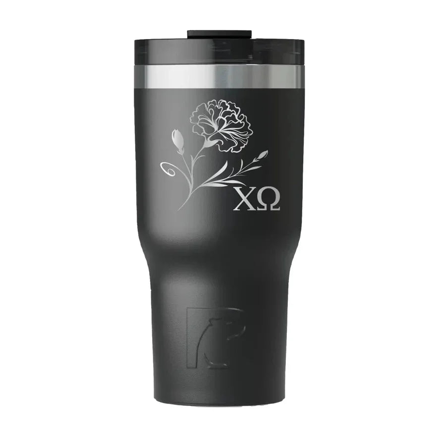 Chi Omega RTIC 20 oz Essential Ceramic Lined Tumbler - Carnation