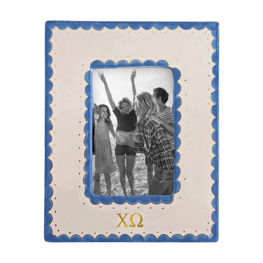 Chi Omega Scallop Picture Frame | Big Little Sister Keepsake | XO Gifts