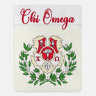 Chi Omega XL 60x80 Sherpa Blanket - Coat of Arms Throw Blankets