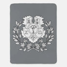 Chi Omega XL 60x80 Sherpa Blanket - Gray Coat of Arms Throw Blankets