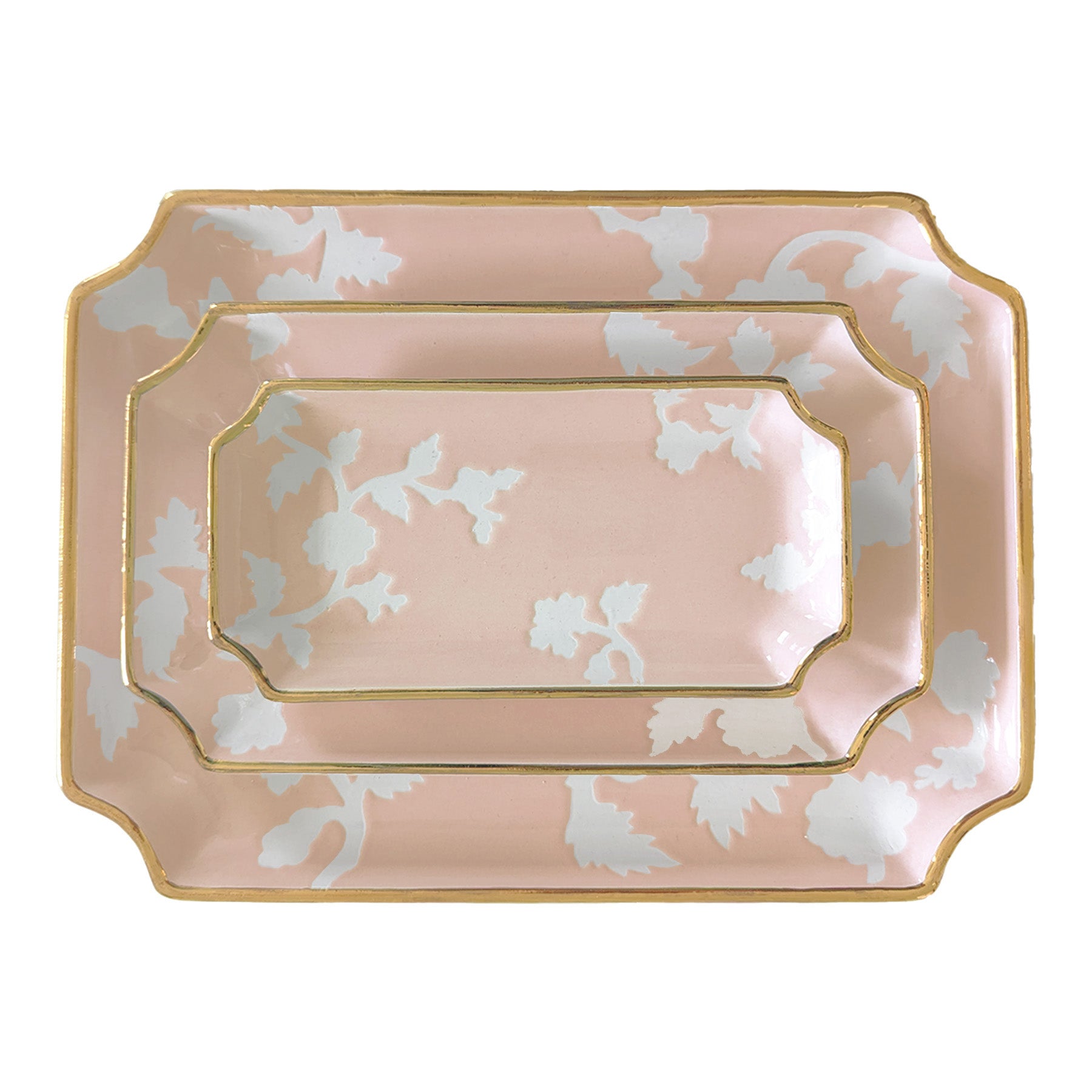 Chinoiserie Decorative Trays with Gold Accent
