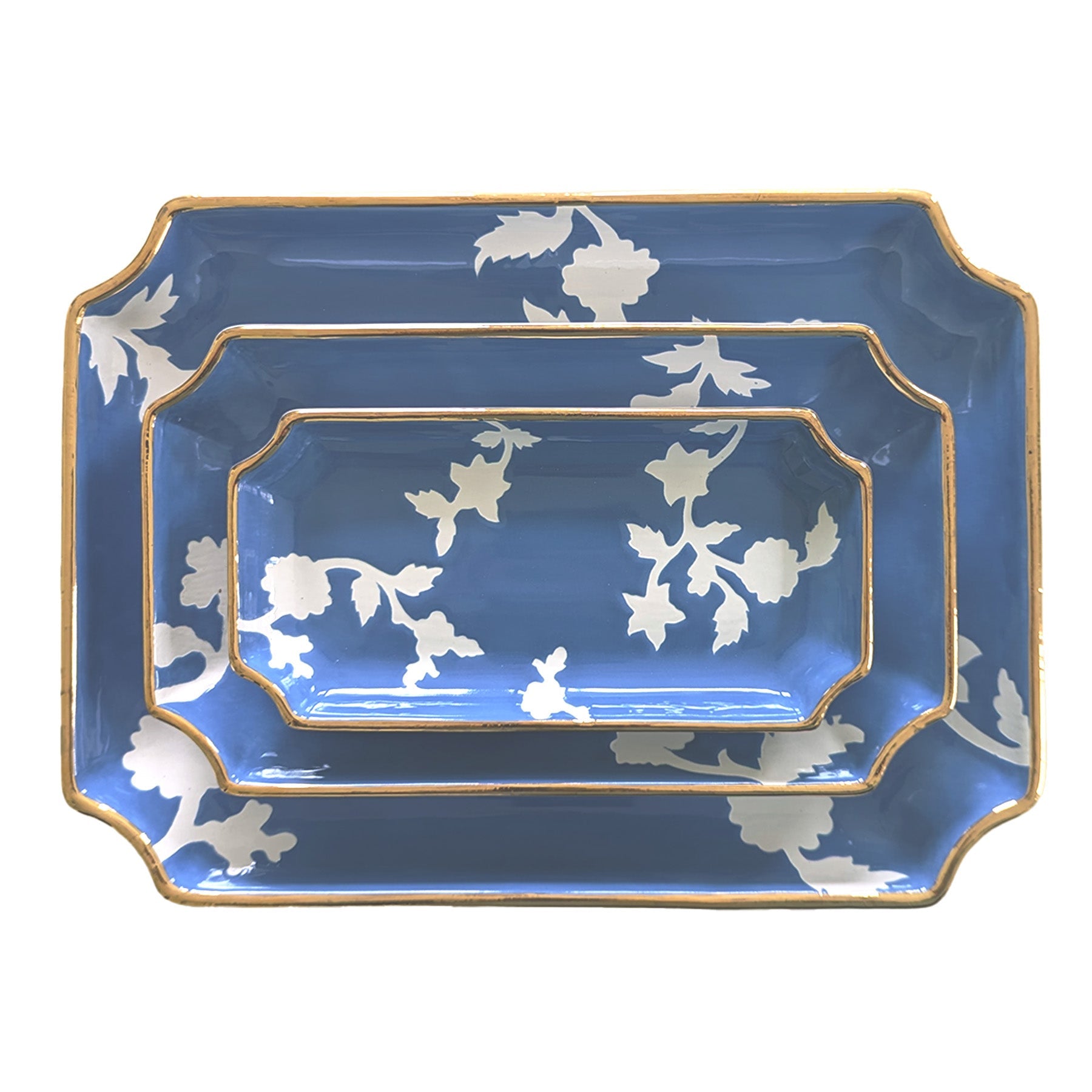 Chinoiserie Decorative Trays with Gold Accent