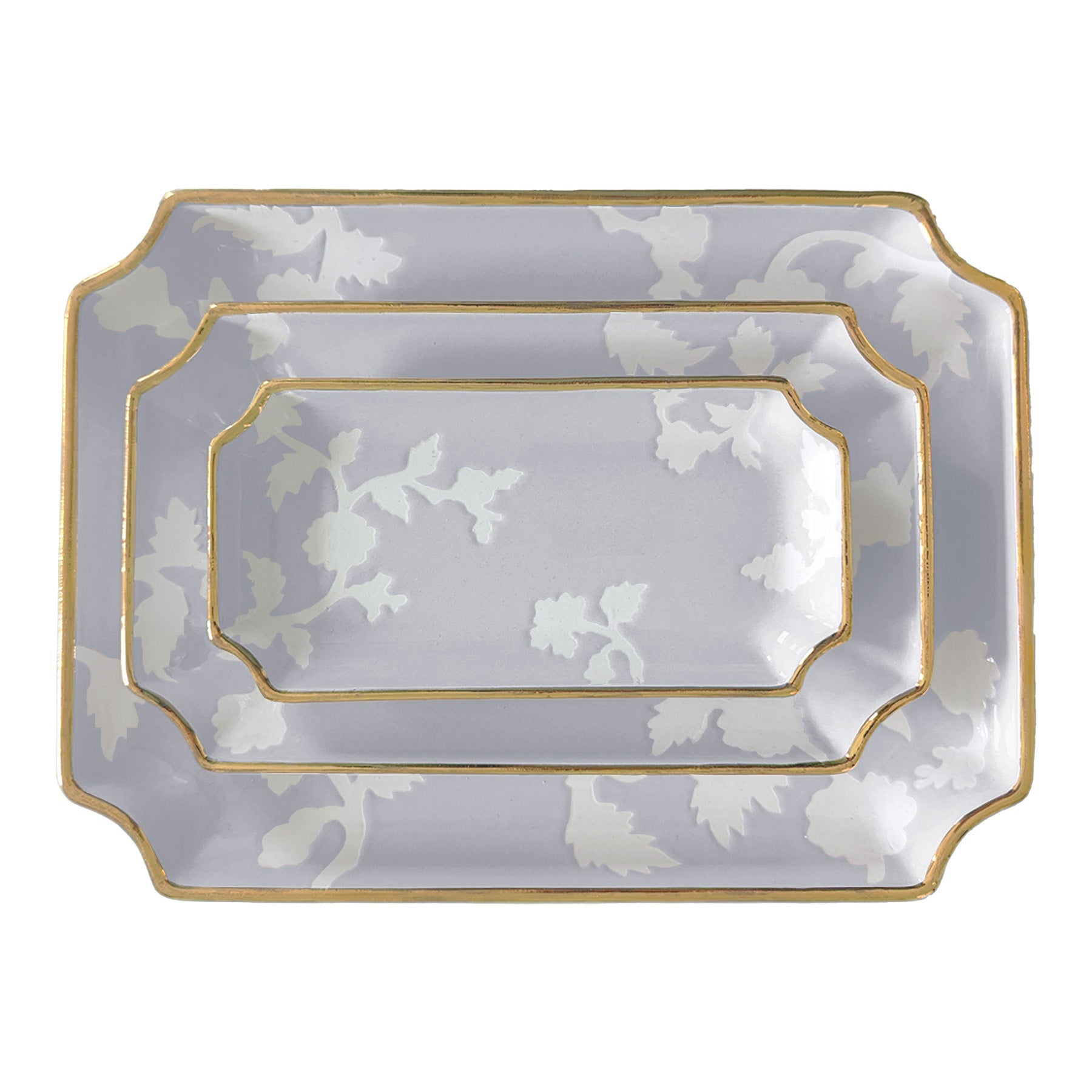 Chinoiserie Decorative Trays with Gold Accent