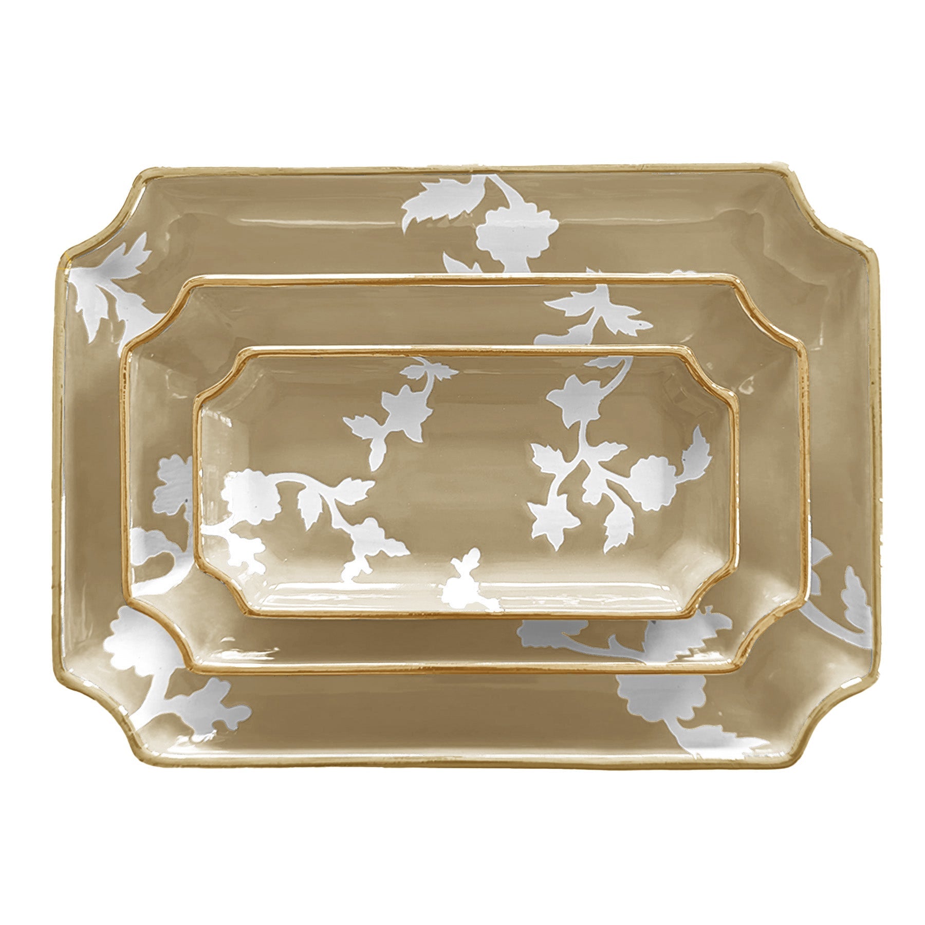 Chinoiserie Decorative Trays with Gold Accent