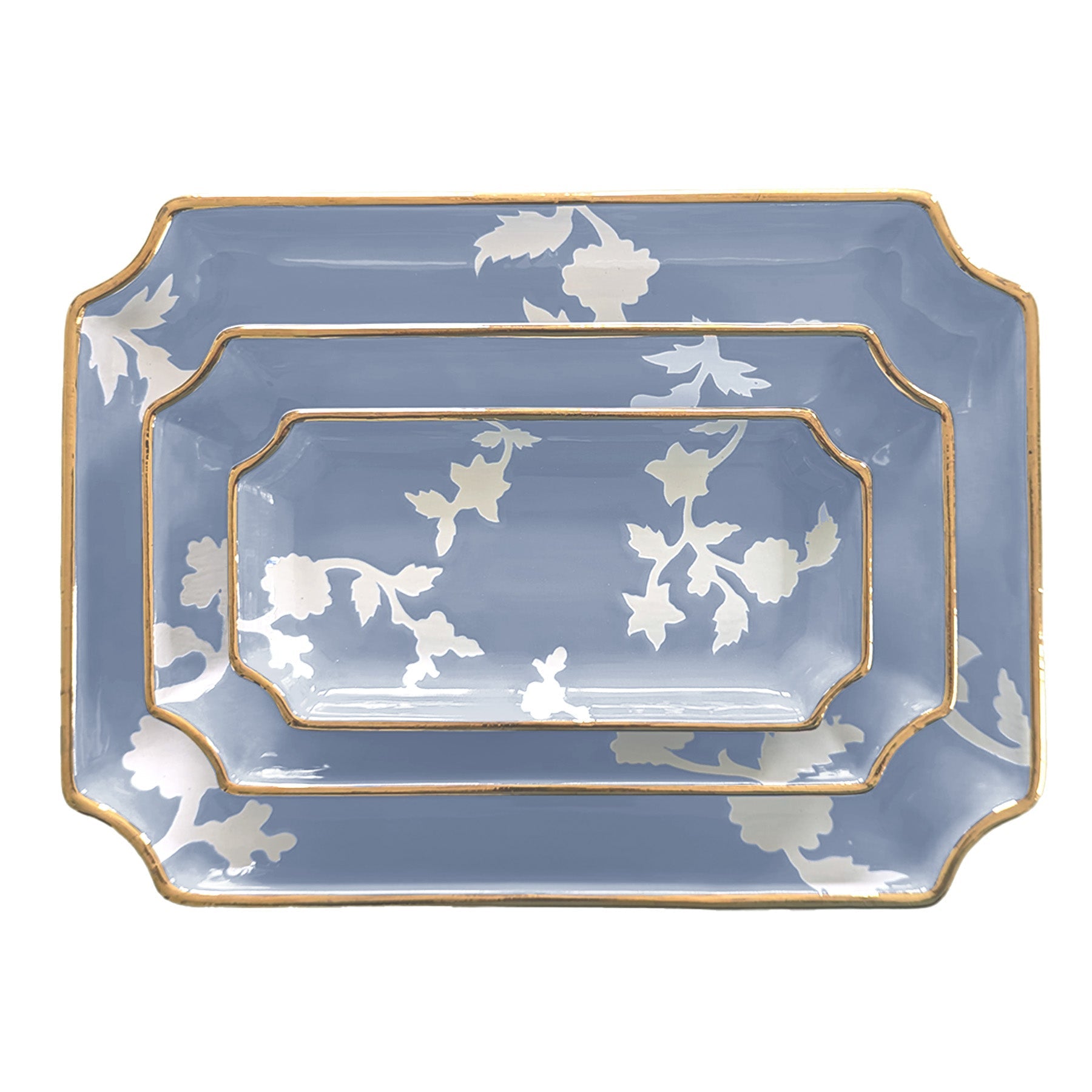 Chinoiserie Decorative Trays with Gold Accent
