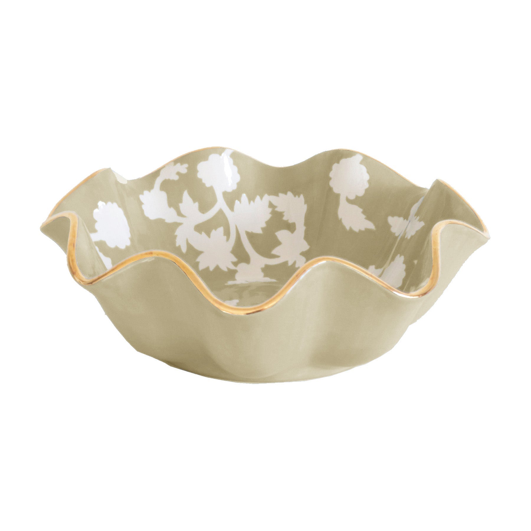 Chinoiserie Dreams Scalloped Bowls with Gold Accent