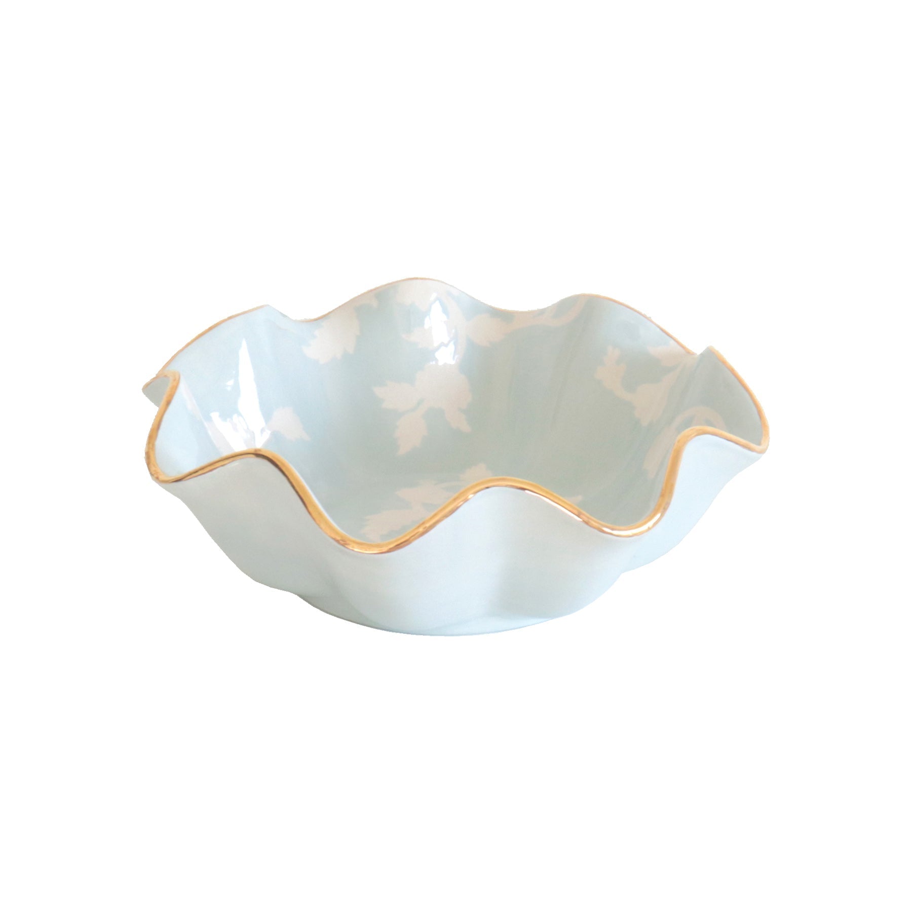 Chinoiserie Dreams Scalloped Bowls with Gold Accent